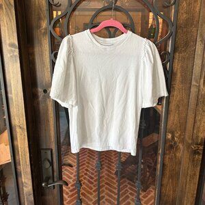 Citizens of Humanity white gathered/ruffle t XS